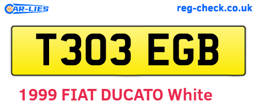 T303EGB are the vehicle registration plates.