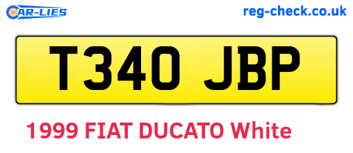 T340JBP are the vehicle registration plates.