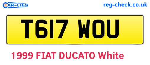 T617WOU are the vehicle registration plates.
