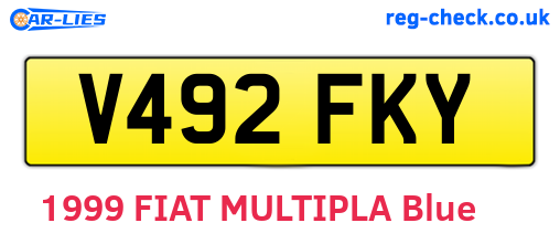 V492FKY are the vehicle registration plates.