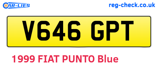 V646GPT are the vehicle registration plates.