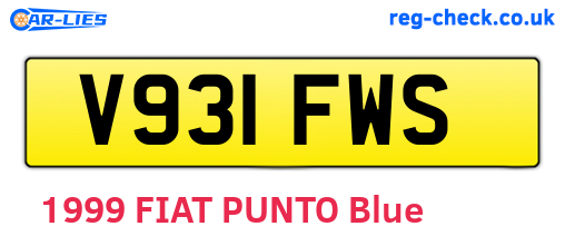 V931FWS are the vehicle registration plates.