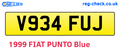 V934FUJ are the vehicle registration plates.