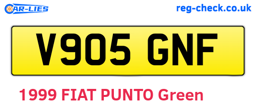 V905GNF are the vehicle registration plates.