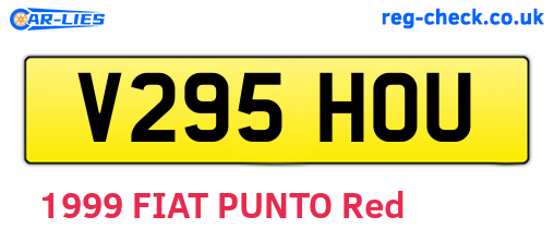 V295HOU are the vehicle registration plates.