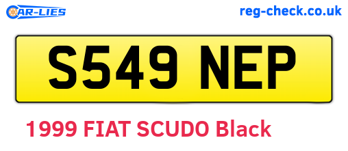 S549NEP are the vehicle registration plates.