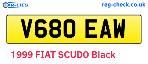 V680EAW are the vehicle registration plates.