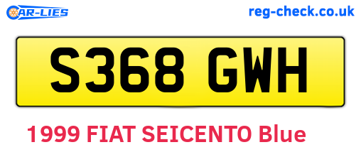 S368GWH are the vehicle registration plates.