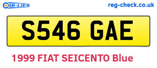 S546GAE are the vehicle registration plates.