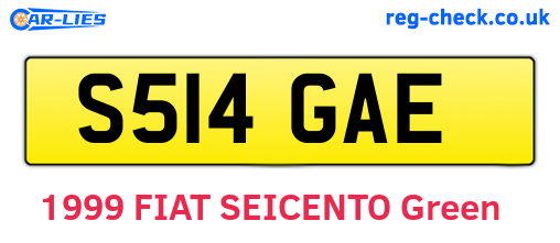 S514GAE are the vehicle registration plates.