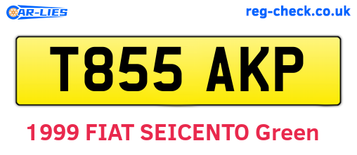 T855AKP are the vehicle registration plates.