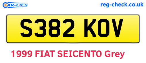 S382KOV are the vehicle registration plates.
