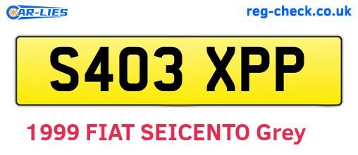 S403XPP are the vehicle registration plates.