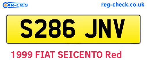 S286JNV are the vehicle registration plates.