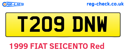T209DNW are the vehicle registration plates.