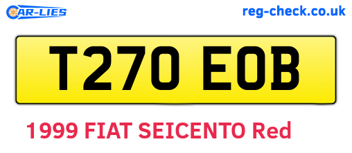T270EOB are the vehicle registration plates.
