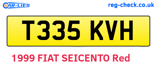 T335KVH are the vehicle registration plates.