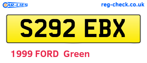 S292EBX are the vehicle registration plates.