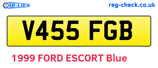 V455FGB are the vehicle registration plates.
