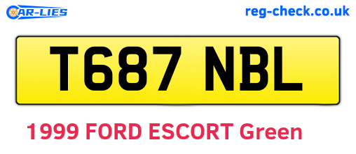 T687NBL are the vehicle registration plates.