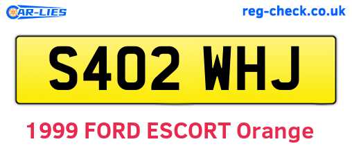 S402WHJ are the vehicle registration plates.