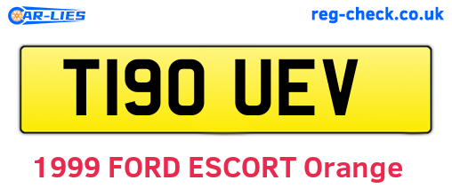 T190UEV are the vehicle registration plates.