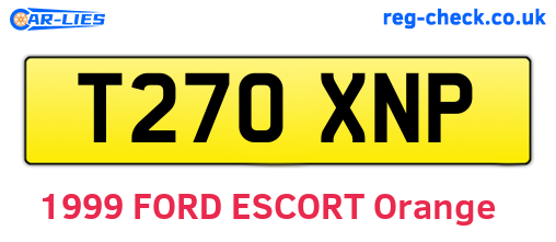T270XNP are the vehicle registration plates.