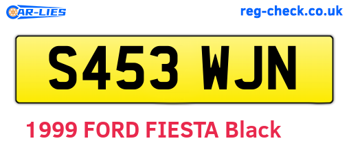 S453WJN are the vehicle registration plates.
