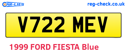 V722MEV are the vehicle registration plates.