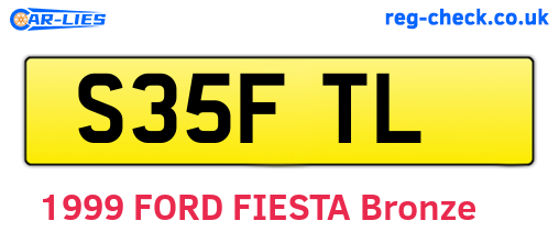 S35FTL are the vehicle registration plates.