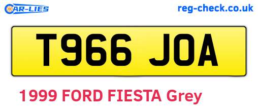 T966JOA are the vehicle registration plates.