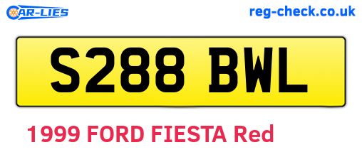 S288BWL are the vehicle registration plates.
