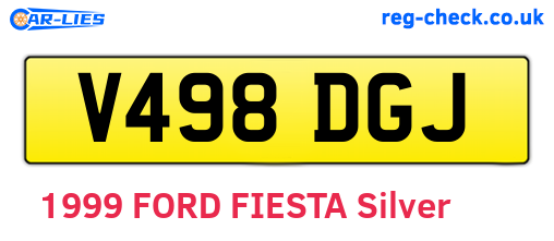 V498DGJ are the vehicle registration plates.