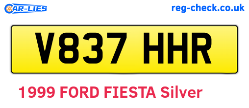 V837HHR are the vehicle registration plates.