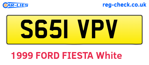 S651VPV are the vehicle registration plates.
