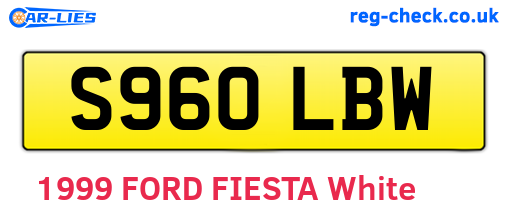 S960LBW are the vehicle registration plates.