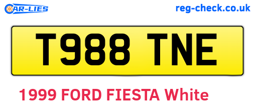 T988TNE are the vehicle registration plates.