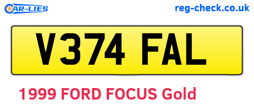V374FAL are the vehicle registration plates.