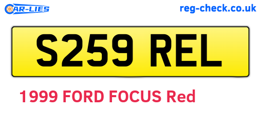 S259REL are the vehicle registration plates.