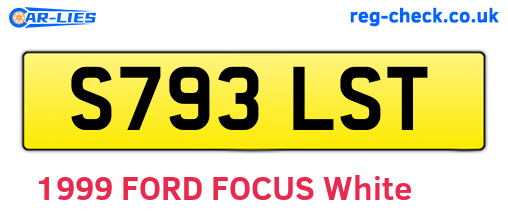 S793LST are the vehicle registration plates.