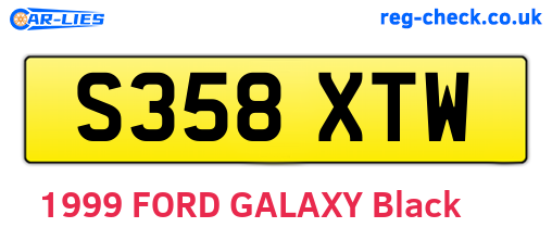 S358XTW are the vehicle registration plates.