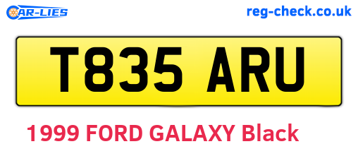 T835ARU are the vehicle registration plates.