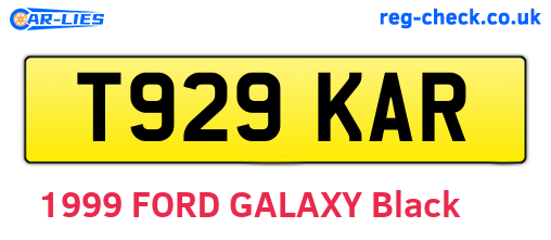 T929KAR are the vehicle registration plates.