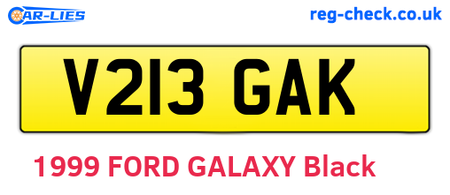 V213GAK are the vehicle registration plates.