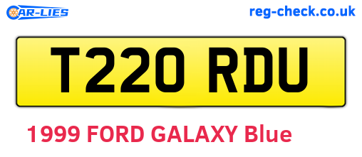 T220RDU are the vehicle registration plates.
