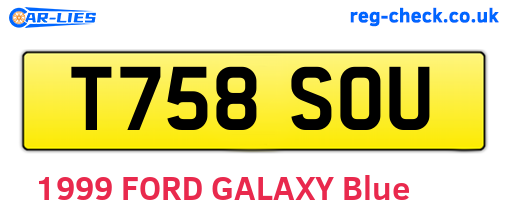 T758SOU are the vehicle registration plates.