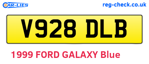 V928DLB are the vehicle registration plates.