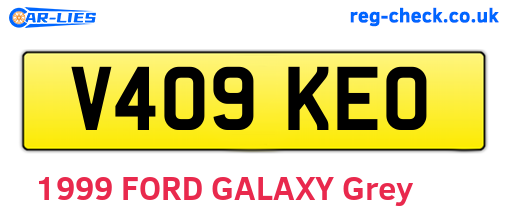 V409KEO are the vehicle registration plates.
