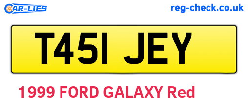 T451JEY are the vehicle registration plates.