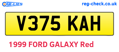 V375KAH are the vehicle registration plates.